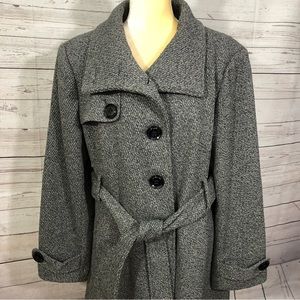 Worthington Women’s Black/Gray Winter Trench Coat